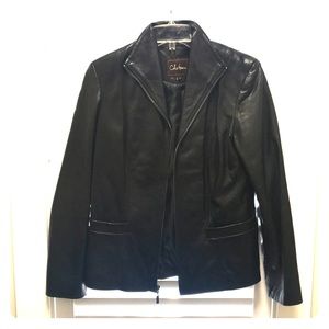 Black leather jacket size small